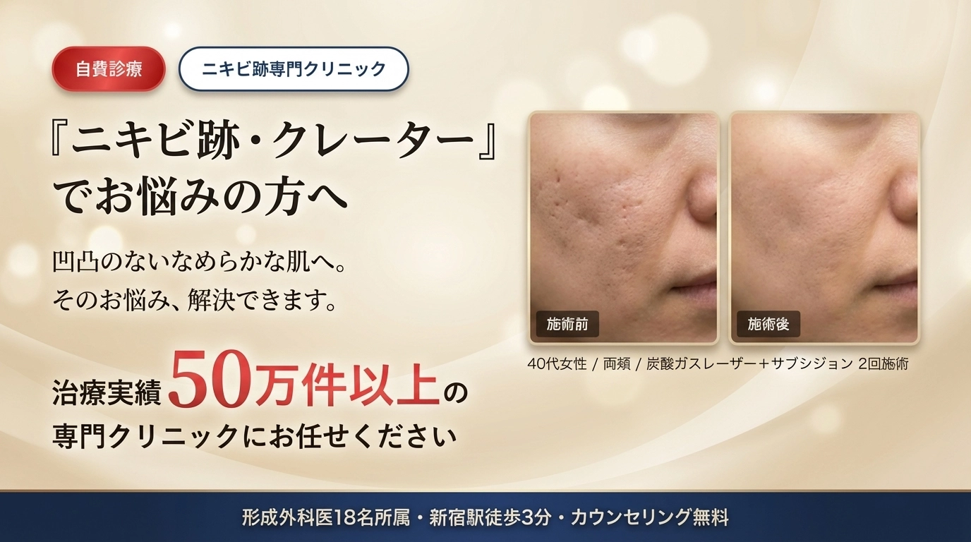 çµæã«ãã ããã¯ã¬ãŒã¿ãŒæ²»ç ãããè·¡å°éã¯ãªãã㯠çé
žã¬ã¹ã¬ãŒã¶ãŒïŒãµãã·ãžã§ã³